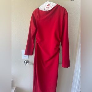 Long sleeve red dress from zara